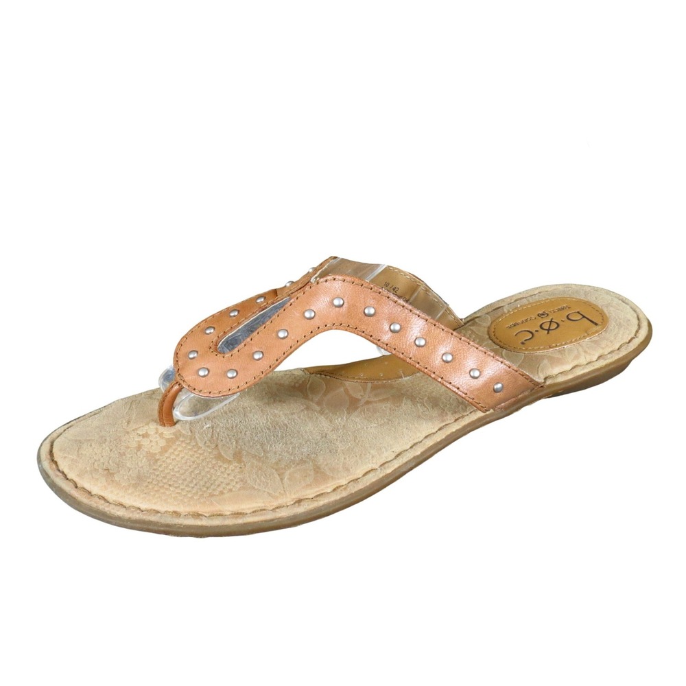 b.o.c. Born Concept Women Thong Sandal 10 Casual Summer Tan Studded BC2492